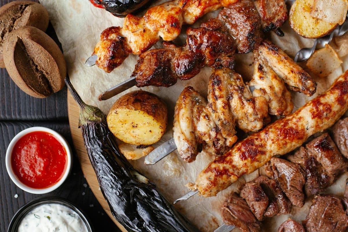 A generous festival food spread