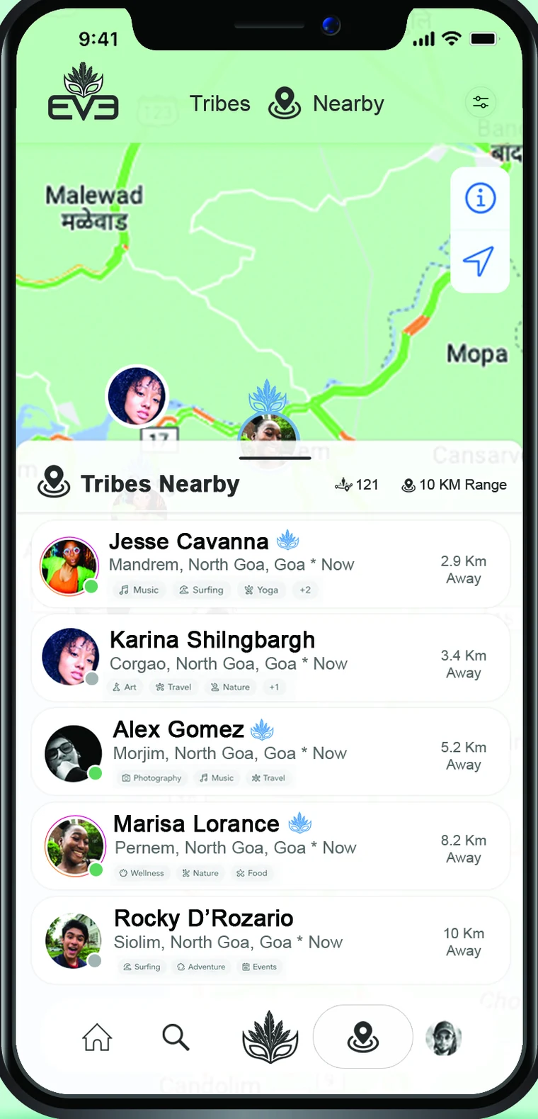 Tribes Nearby — people around you on the EVE map
